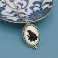 ZAD - Regal Raven Silver Cameo Necklace