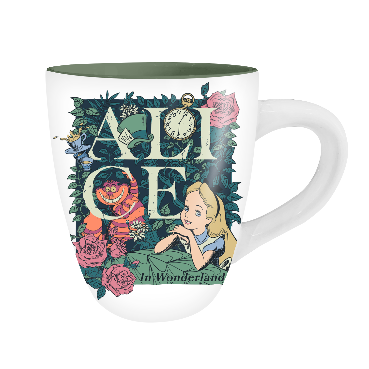 Silver Buffalo - Alice in Wonderland Collage Scene 25oz Jumbo Curved Ceramic