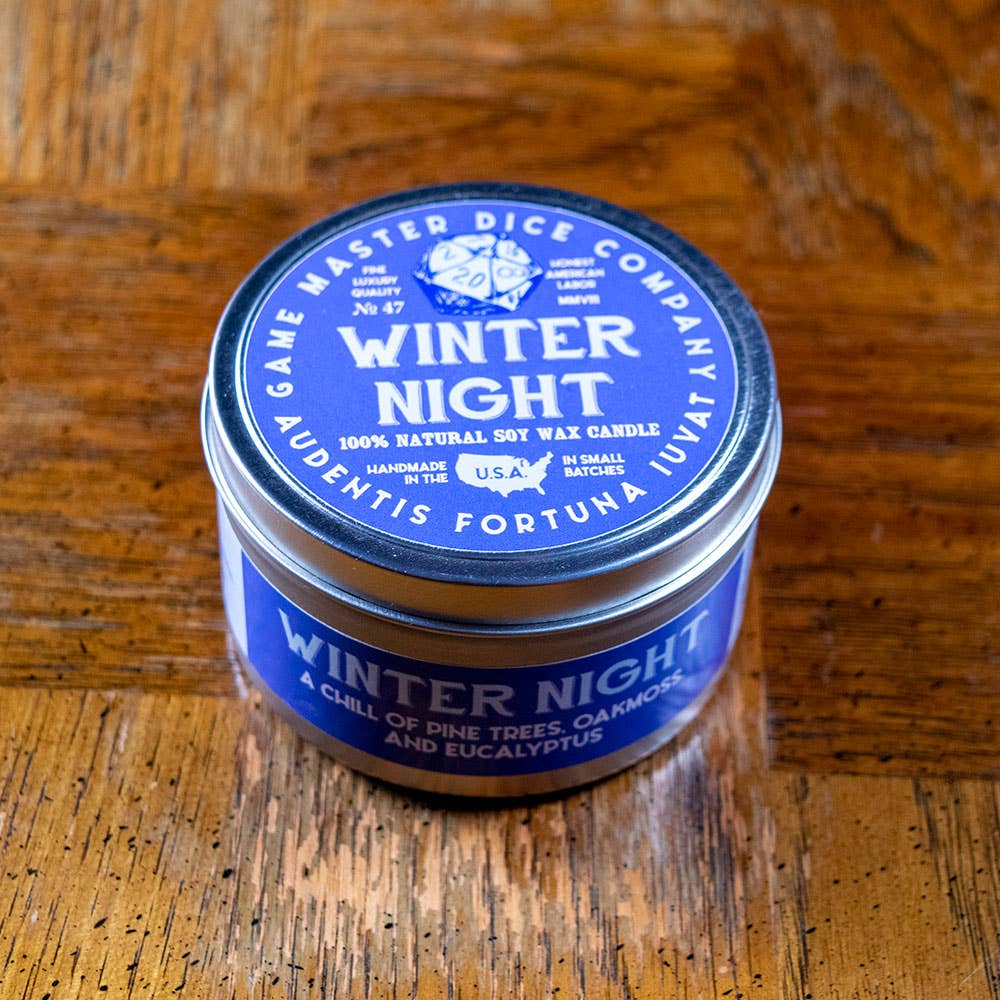 Game Master Dice - Winter Night Gaming Candle