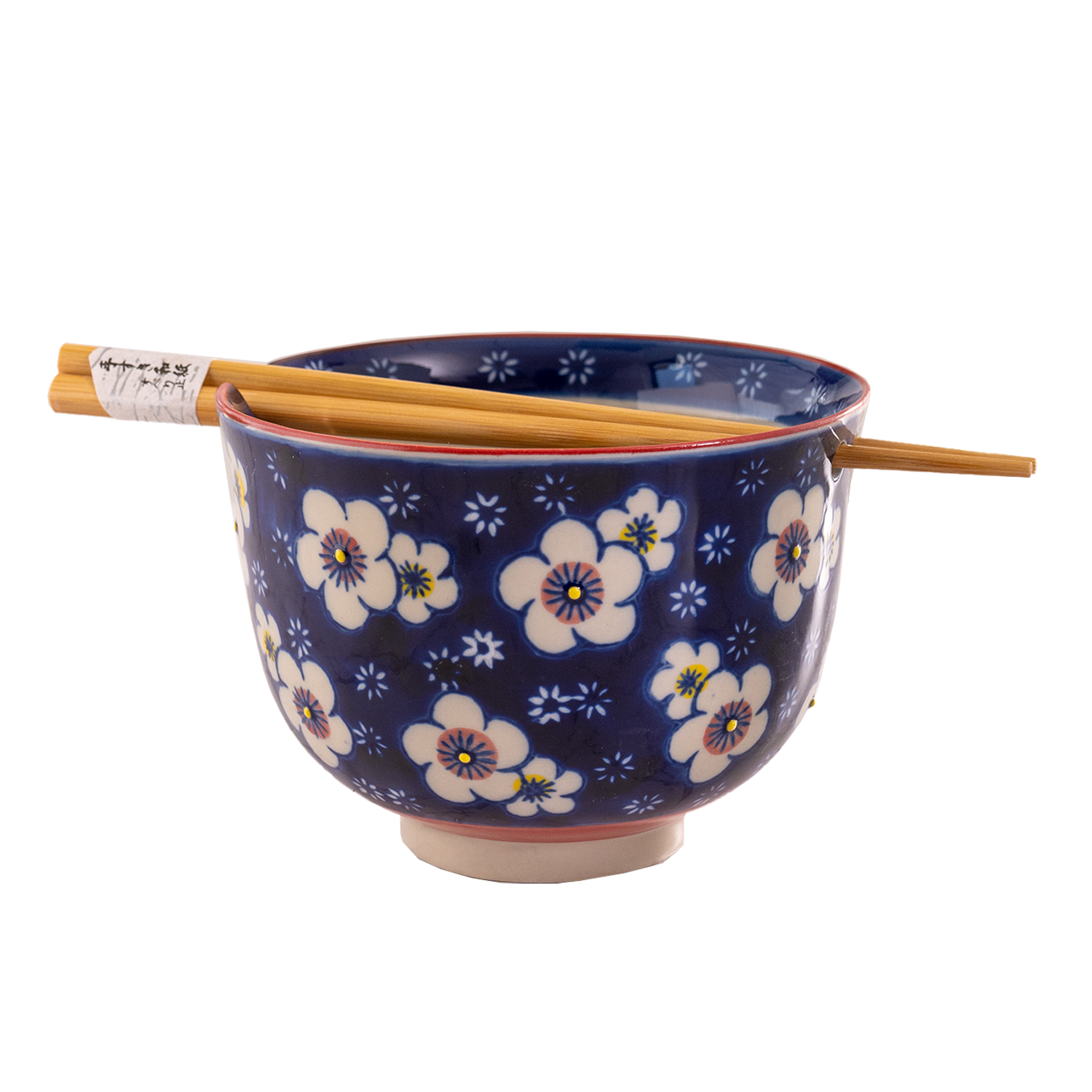 Ume Plum Design 18oz 5.25"D Bowl With Chopsticks Set
