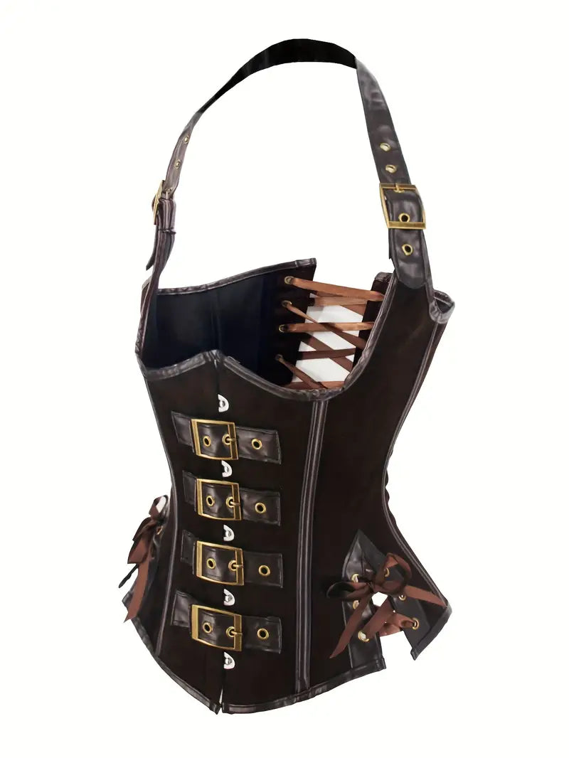 Steampunk Corset - Dark Brown