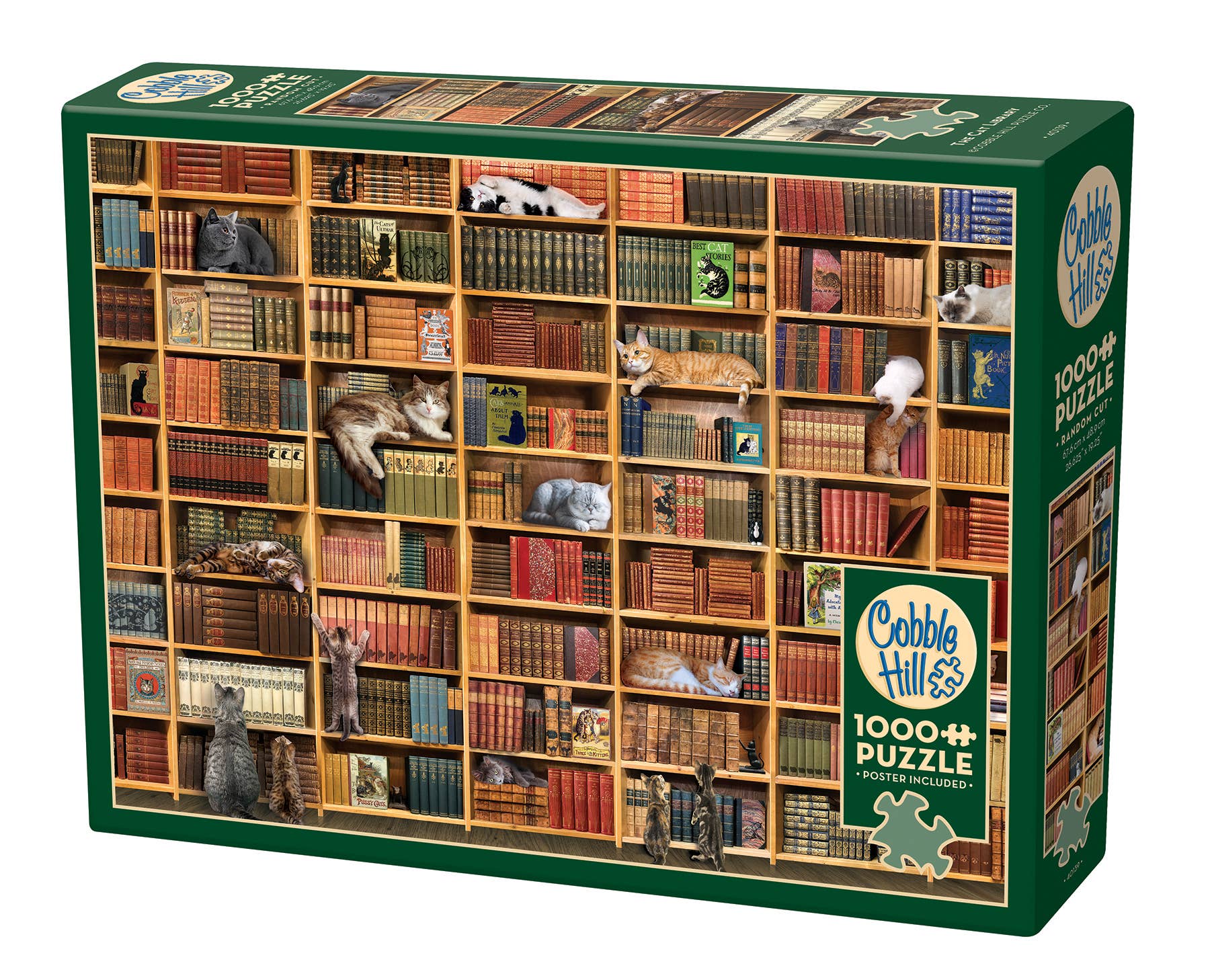Outset Games and Cobble Hill Puzzles - The Cat Library 1000pc puzzle