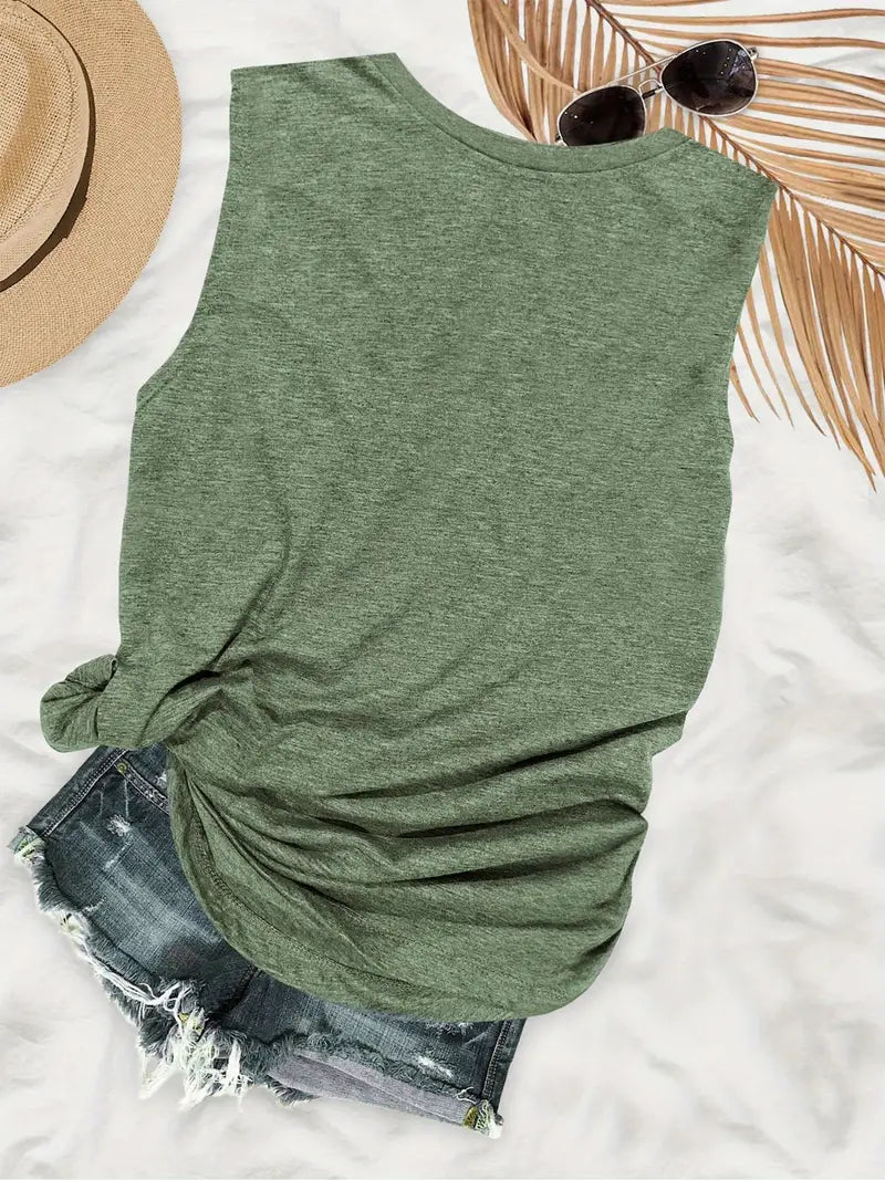 Green Floral Tank Cottage Core
