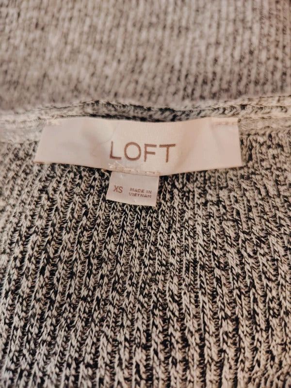 LOFT Gray Knit Long Sleeve Dress XS