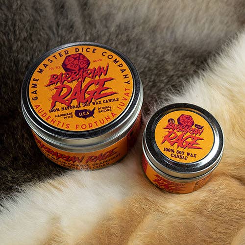 Game Master Dice - Barbarian Rage Gaming Candle