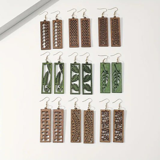 Wooden Dangle Earrings