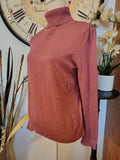 Love Scarlett Pink Heart Turtleneck Sweater | Large