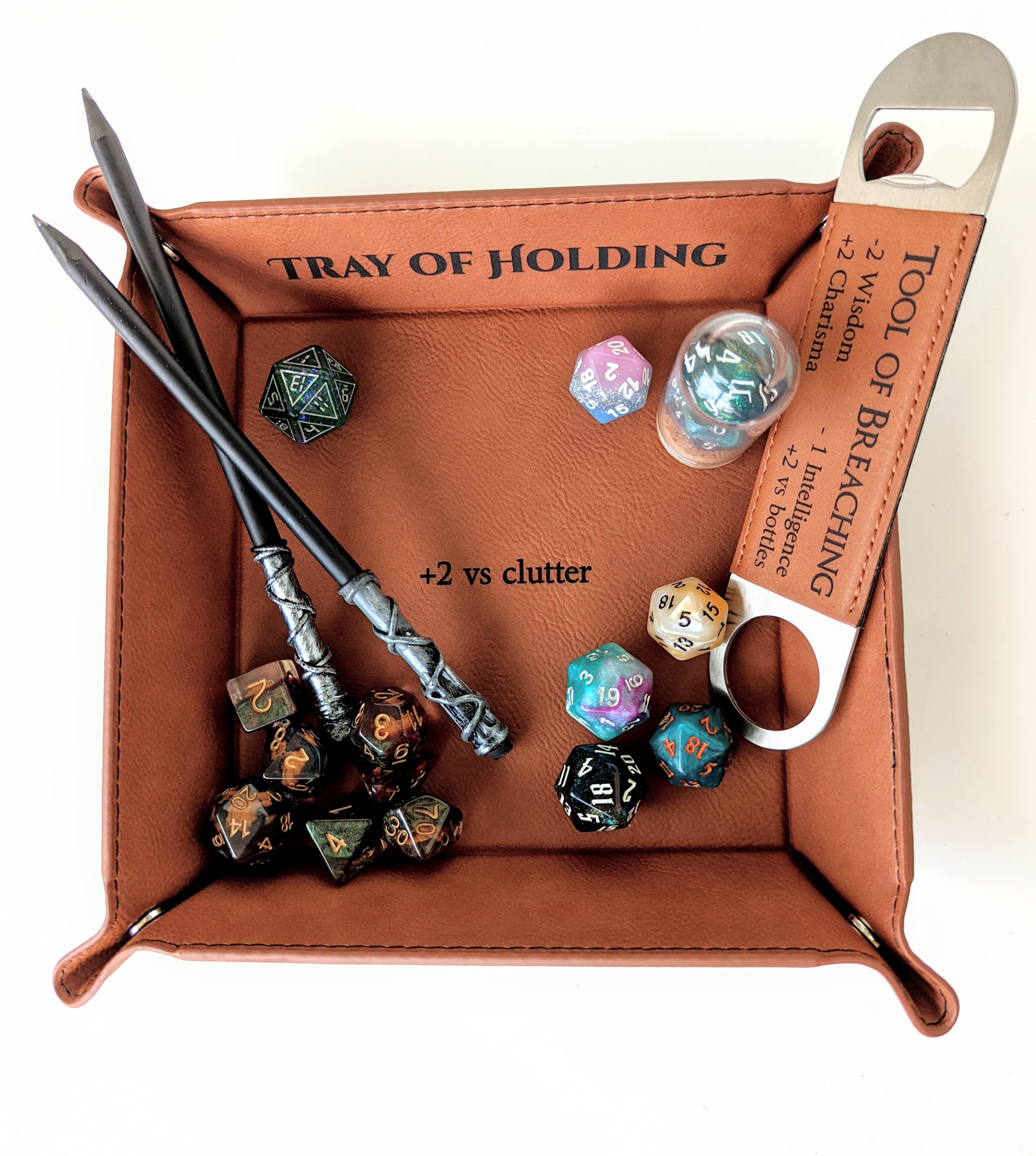 NTSD Gaming and Bookish Goods - Tray of Holding - Vegan Leather Catchall Rolling Tray