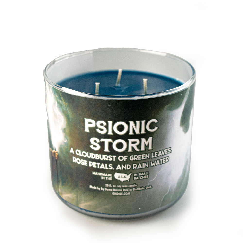 Game Master Dice - Psionic Storm Gaming Candle
