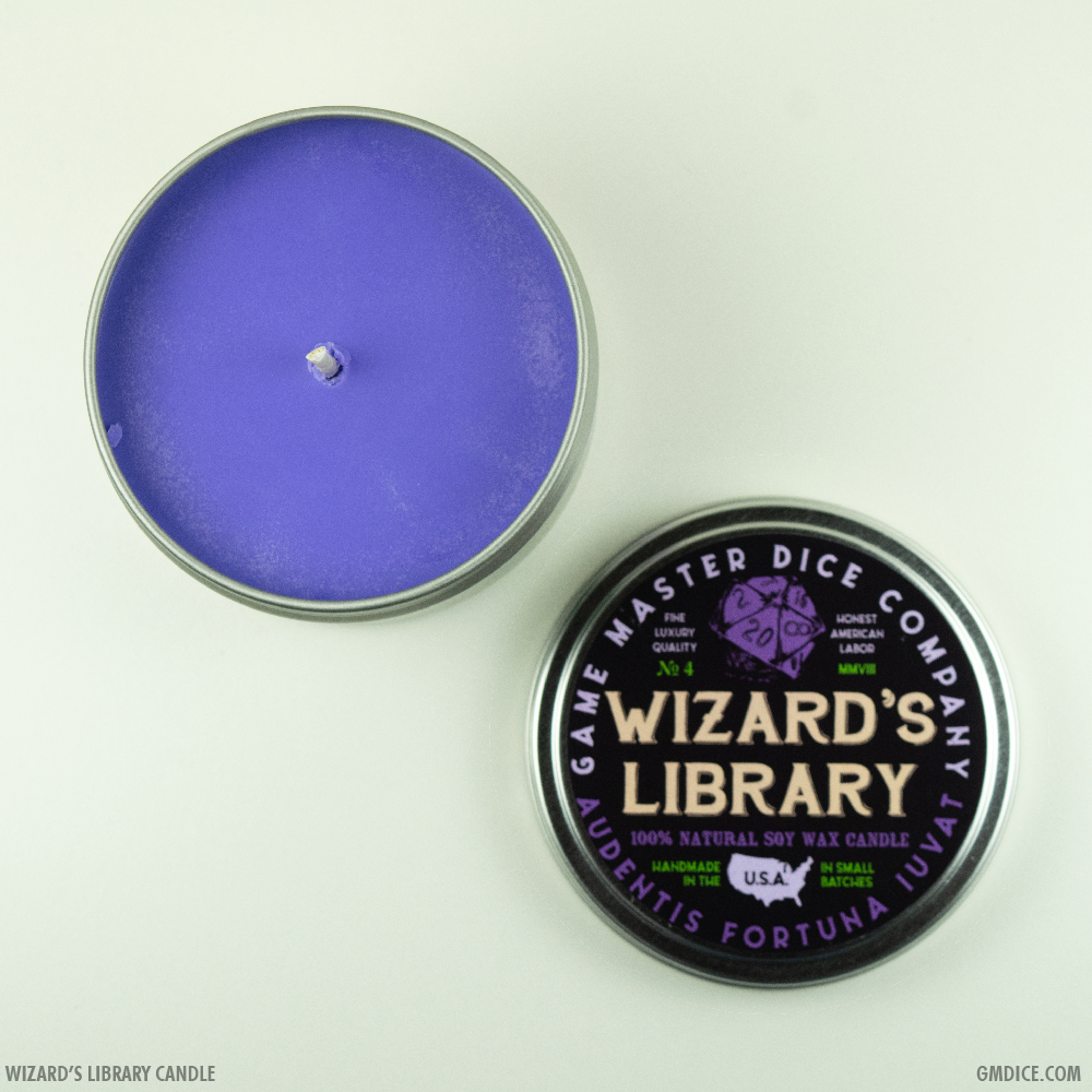Game Master Dice - Wizard's Library Gaming Candle