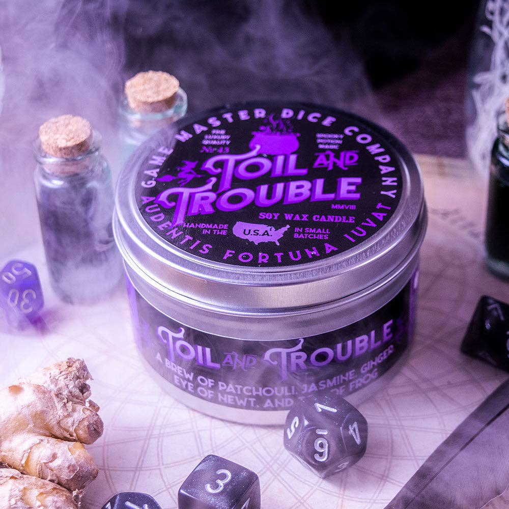 Game Master Dice - Toil and Trouble Candle
