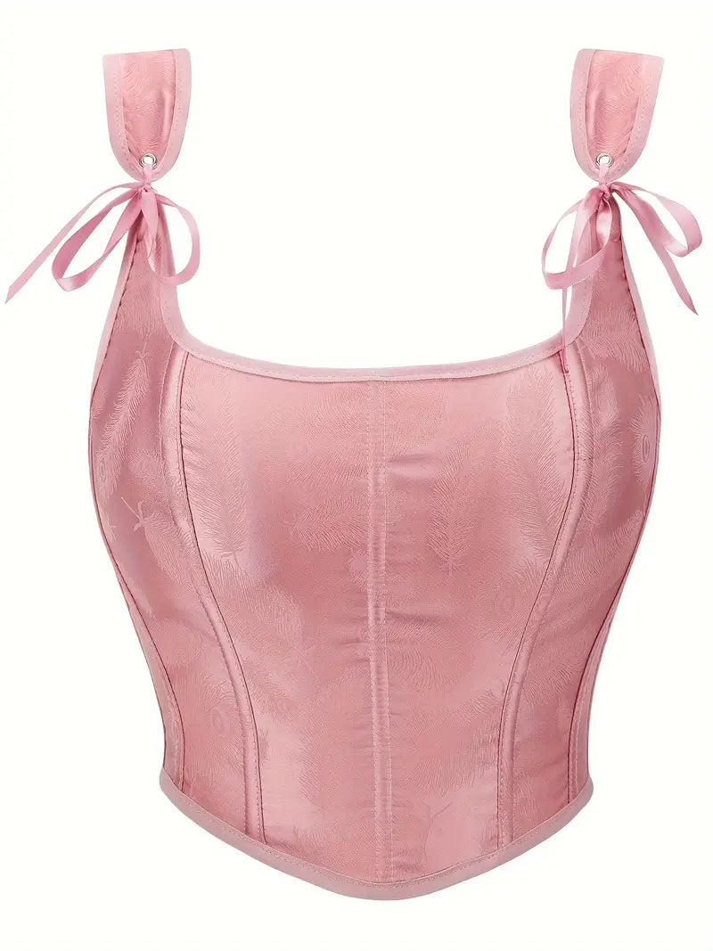 Pink Satin Fishbone Corset