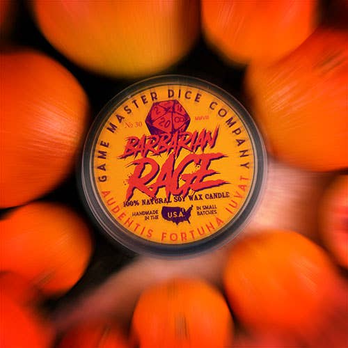 Game Master Dice - Barbarian Rage Gaming Candle