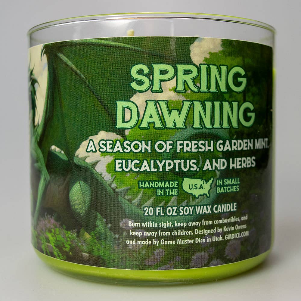 Game Master Dice - Spring Dawning Gaming Candle