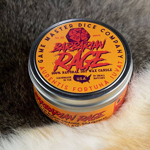 Game Master Dice - Barbarian Rage Gaming Candle