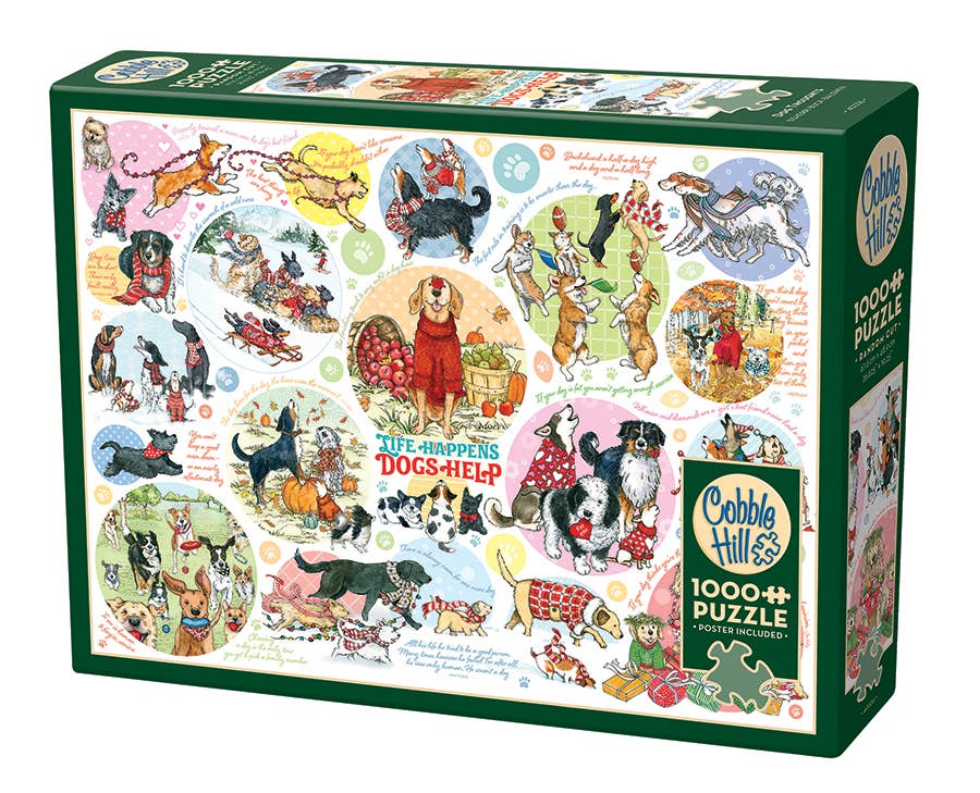 Outset Games and Cobble Hill Puzzles - Dog Thoughts 1000pc puzzle