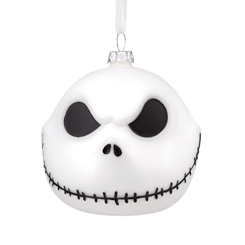 Hallmark Disney Tim Burton's The Nightmare Before Christmas Jack Skellington Christmas Ornament, Blown Glass