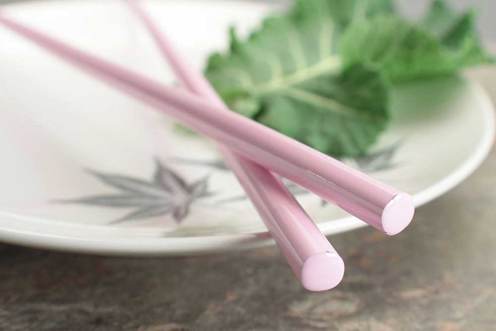 Pink Pastel Glossy Painted Japanese Style Chopsticks