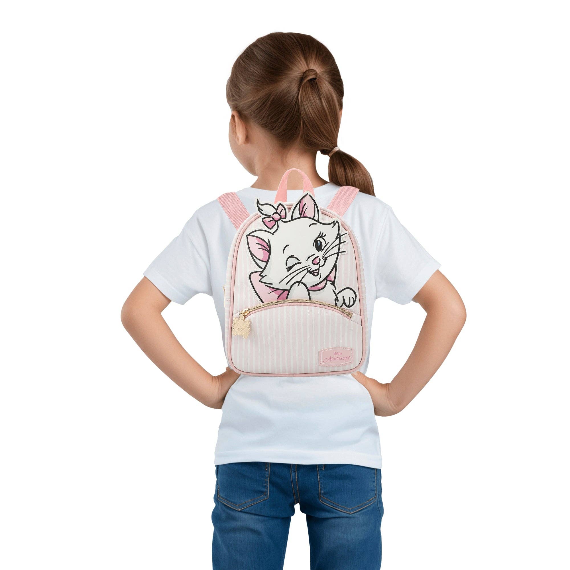 Bioworld Merchandising - Disney Aristocats Marie Winking Pink & White 10.5" Mini PU Backpack