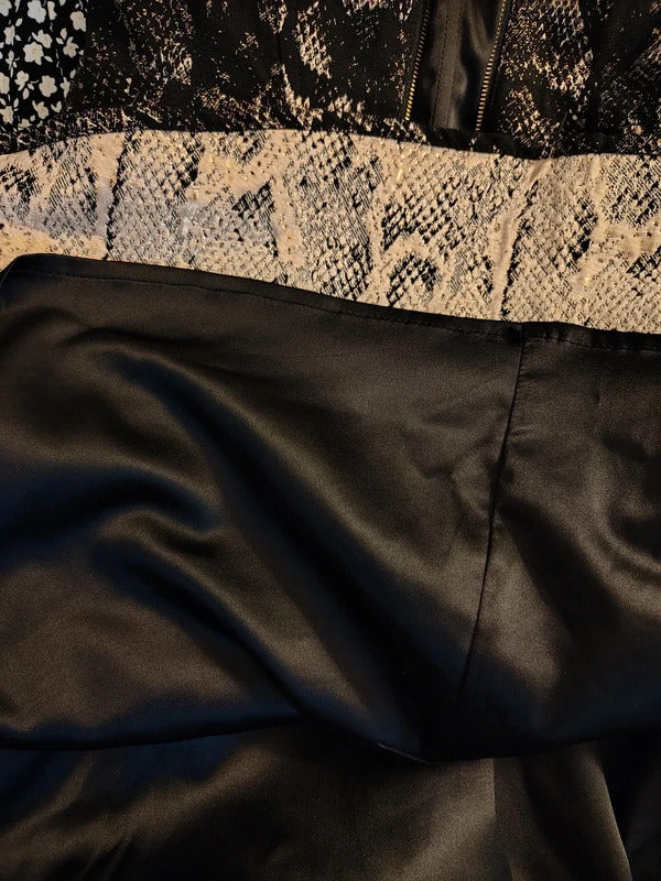 Express Strapless Snake Print Fit & Flare Dress | Size 2