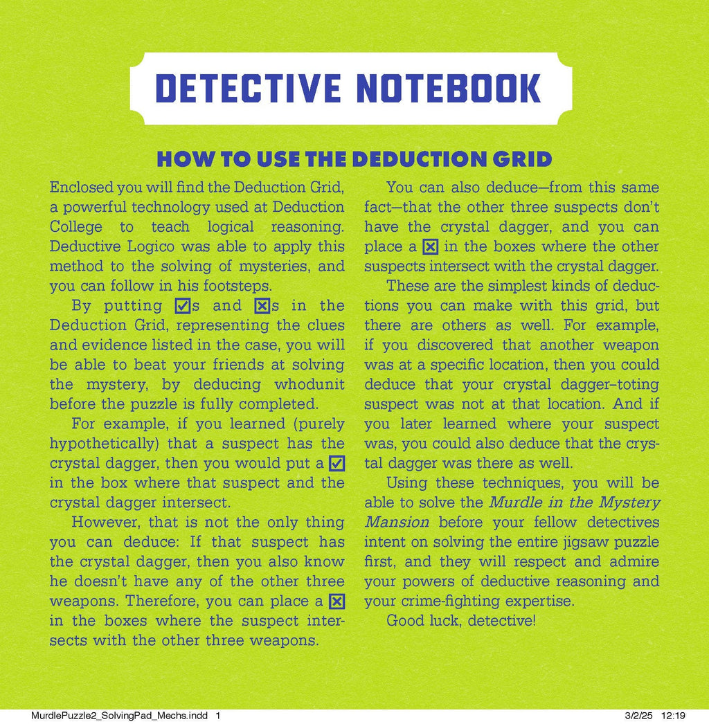 Chronicle Books - Murdle in the Mystery Mansion 500-Piece Jigsaw Puzzle