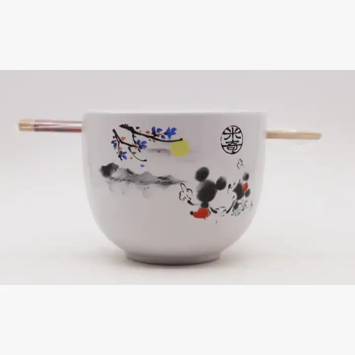Silver Buffalo - Mickey and Minnie 20oz Ceramic Ramen Bowl with Chopsticks