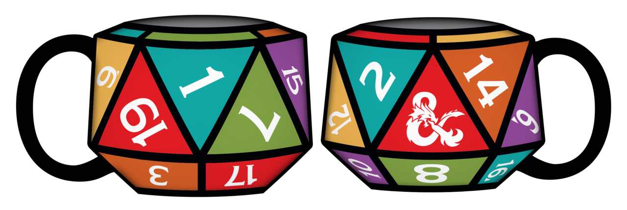 Silver Buffalo - Dungeons & Dragons D20 Die Ceramic 3D Sculpted Mug