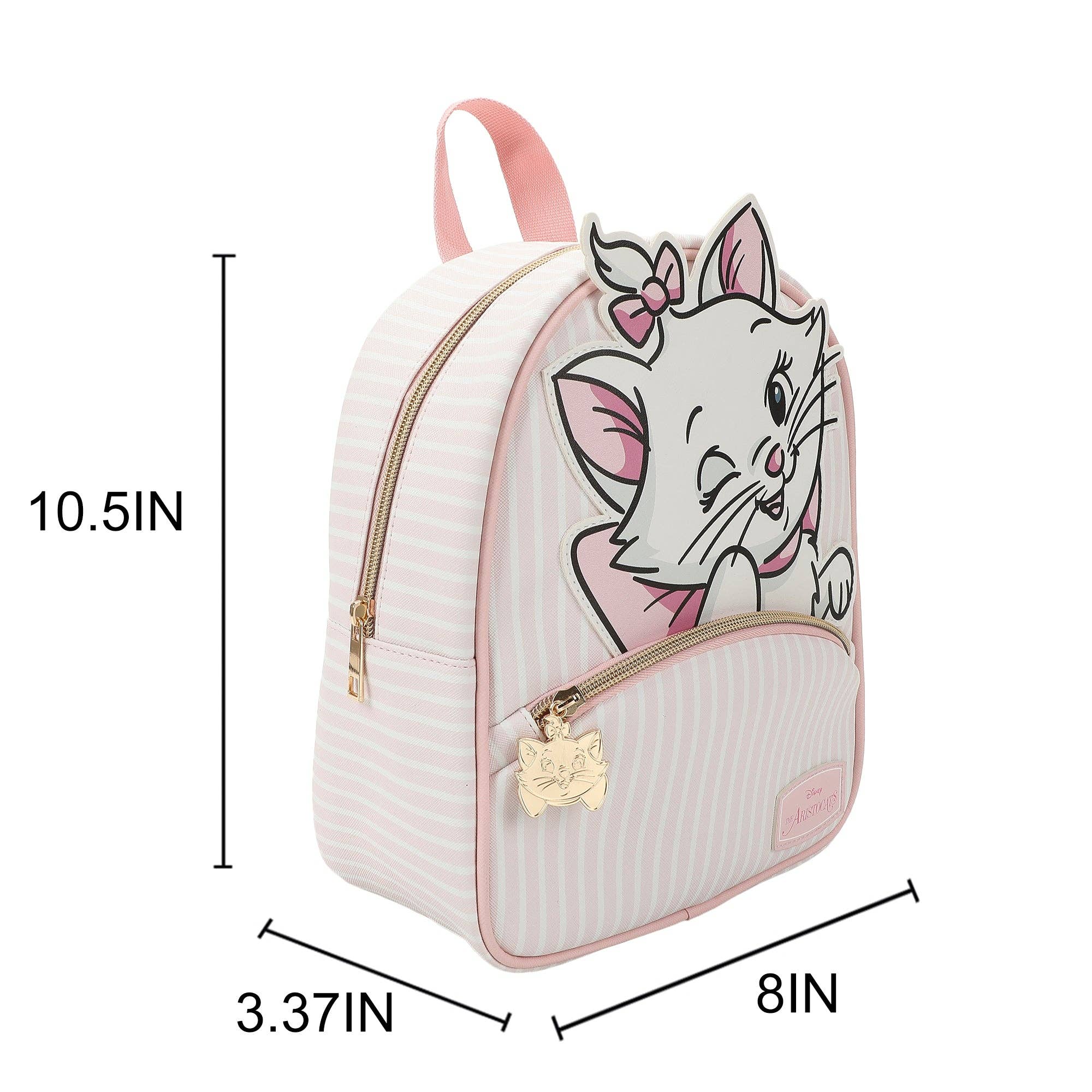 Bioworld Merchandising - Disney Aristocats Marie Winking Pink & White 10.5" Mini PU Backpack