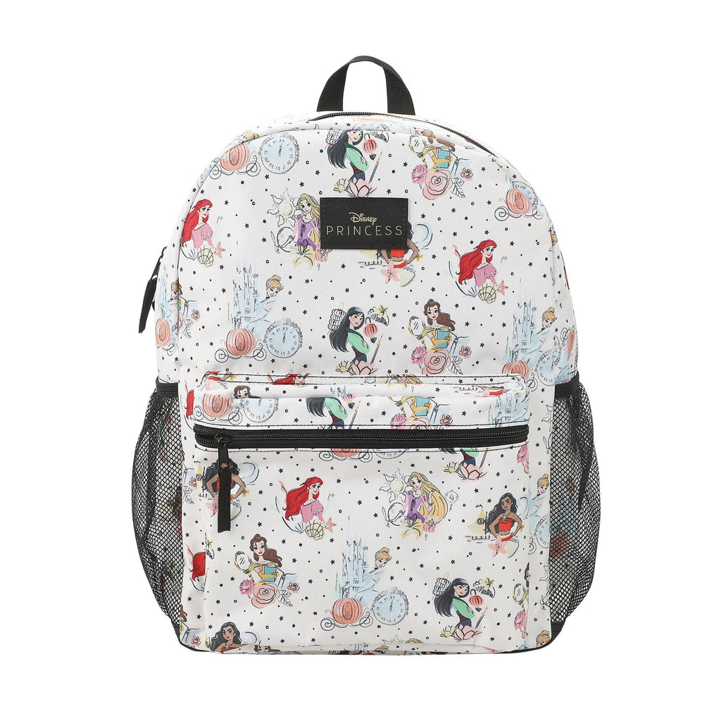 Bioworld Merchandising - Disney Princess Characters All-Over Print 16" White Backpack