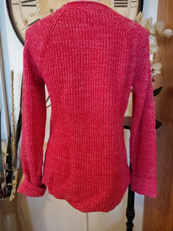 Style & Co. Dark Pink Cozy Knit Sweater Long Sleeve Size S