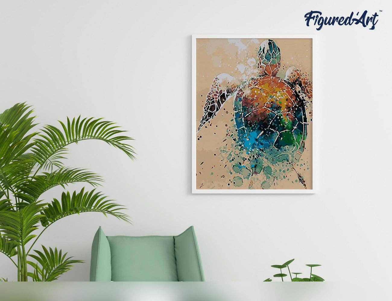 Figured'Art - Paint by numbers Framed - Turtle Design