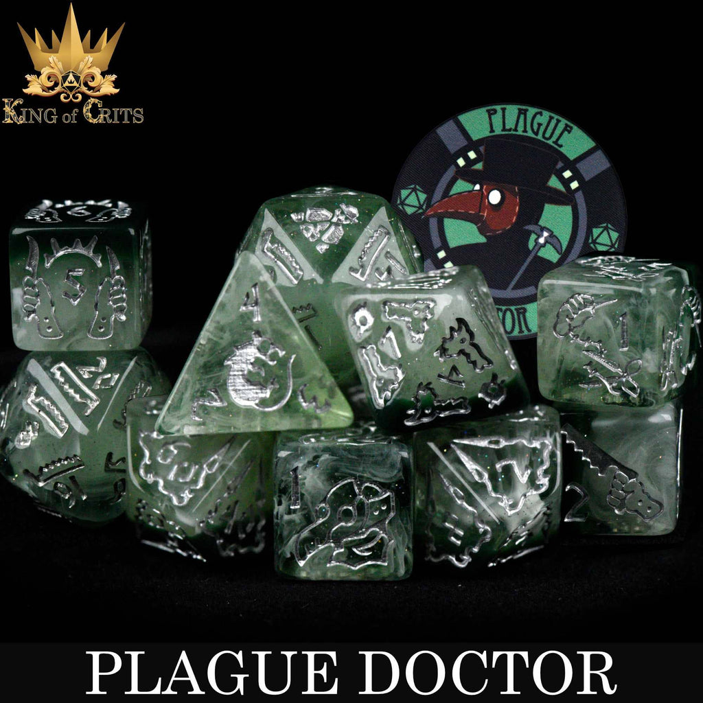 DNDDICE.COM - Plague Doctor - 11 Dice Set