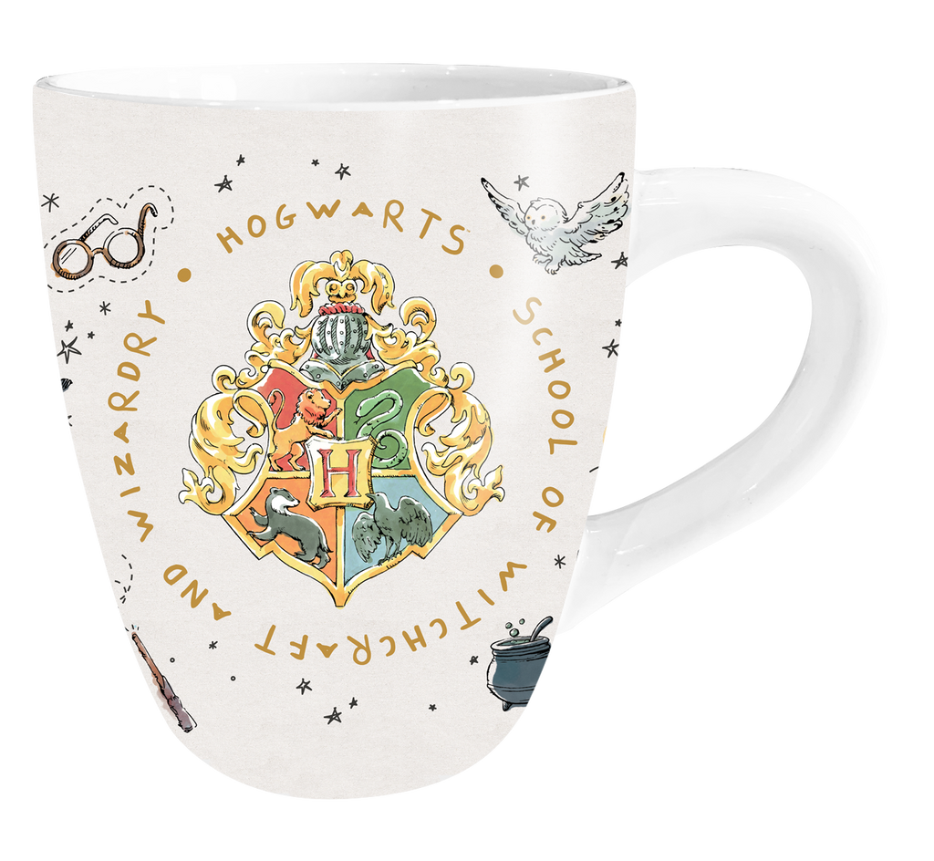 Silver Buffalo - Harry Potter Crest Vintage 25Oz Jumbo Curved Ceramic Mug