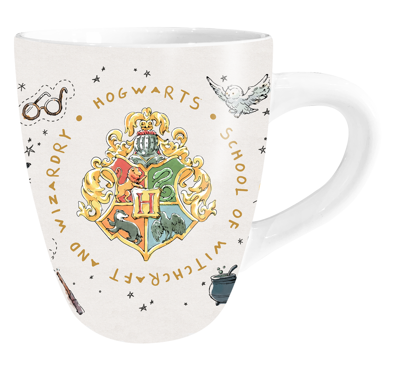 Silver Buffalo - Harry Potter Crest Vintage 25Oz Jumbo Curved Ceramic Mug