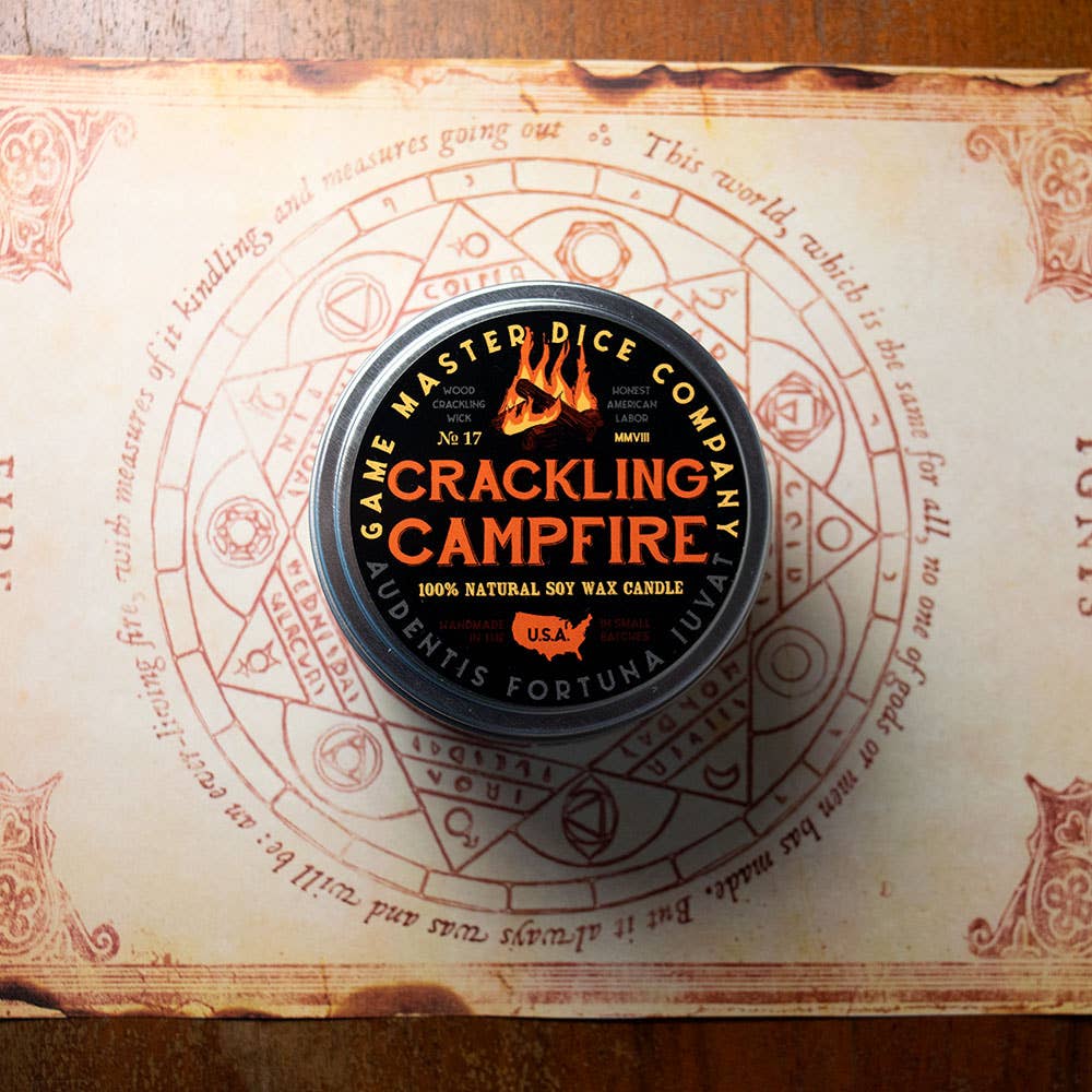 Game Master Dice - Crackling Campfire Gaming Candle