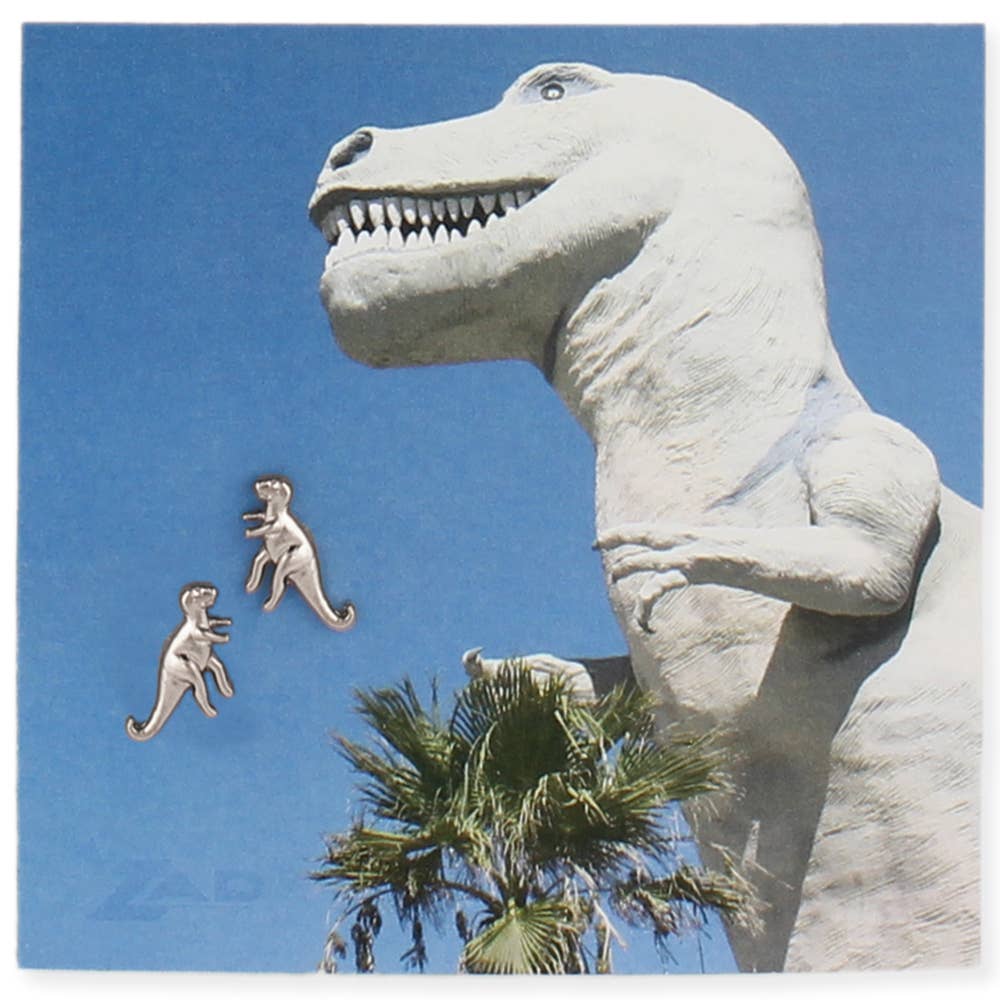 ZAD - Silver Dinosaur Post Earring