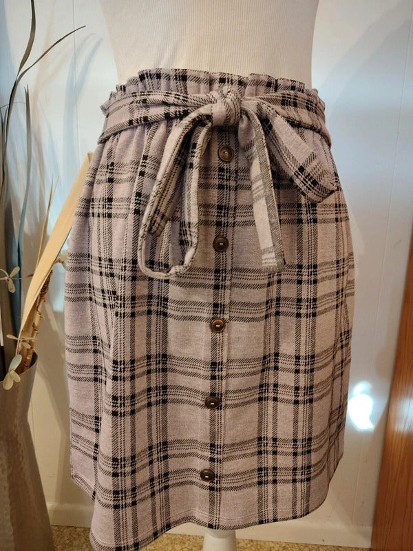 Haley and June Plaid Pink Grey White Dress size Medium