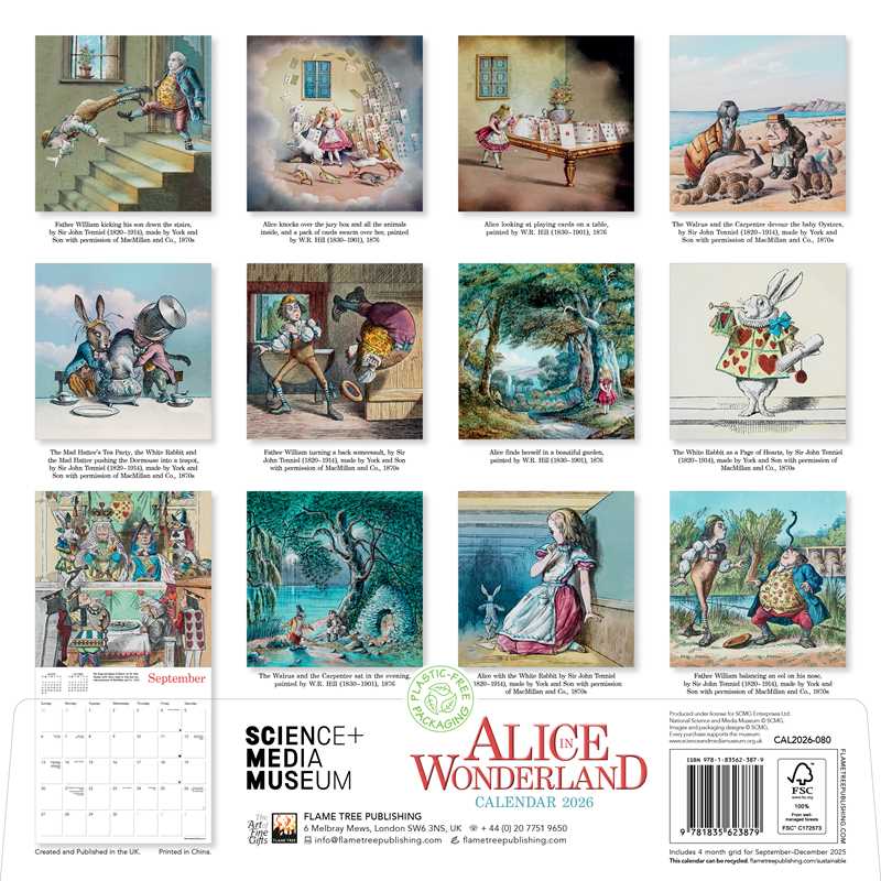 Simon & Schuster - Science Museum: Alice's Adventures in Wonderland Wall Calendar 2026 (Art Calendar) by