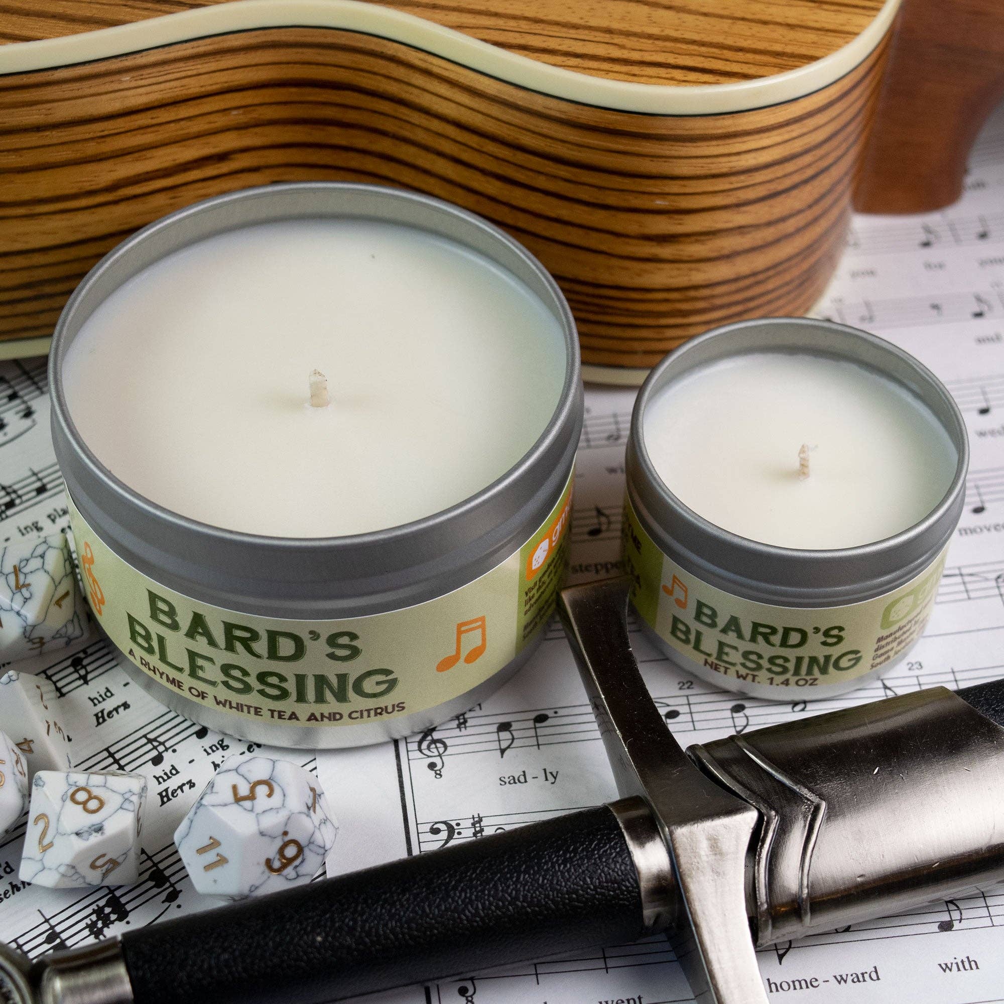 Game Master Dice - Bard's Blessing Gaming Candle