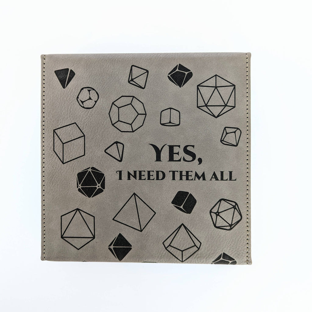 NTSD Gaming and Bookish Goods - Yes, I Need Them All - D&D - Vegan Leather Dice Box