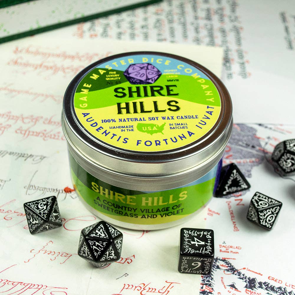 Game Master Dice - Shire Hills Candle