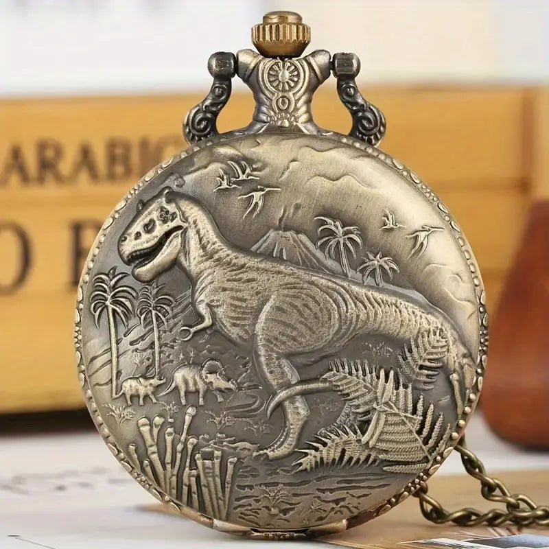 Antique Bronze Dinosaur Pocket Watch