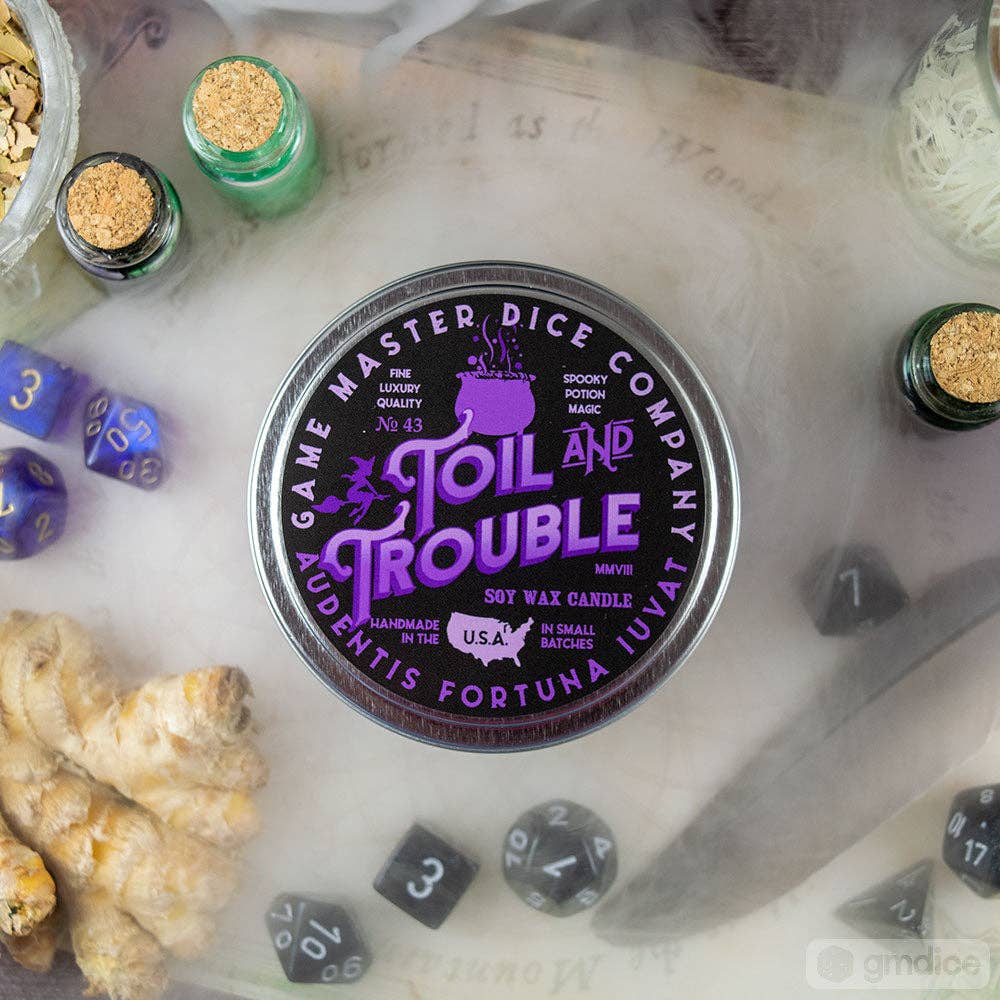 Game Master Dice - Toil and Trouble Candle