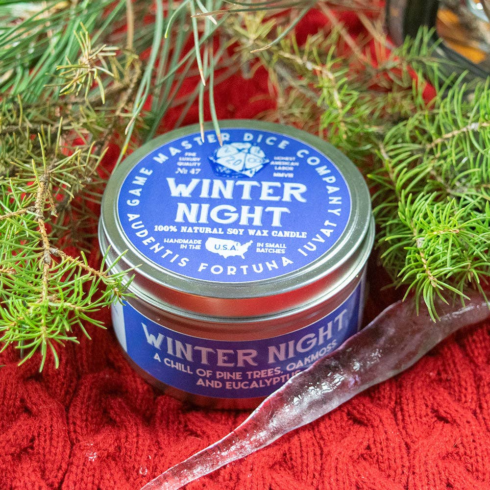 Game Master Dice - Winter Night Gaming Candle