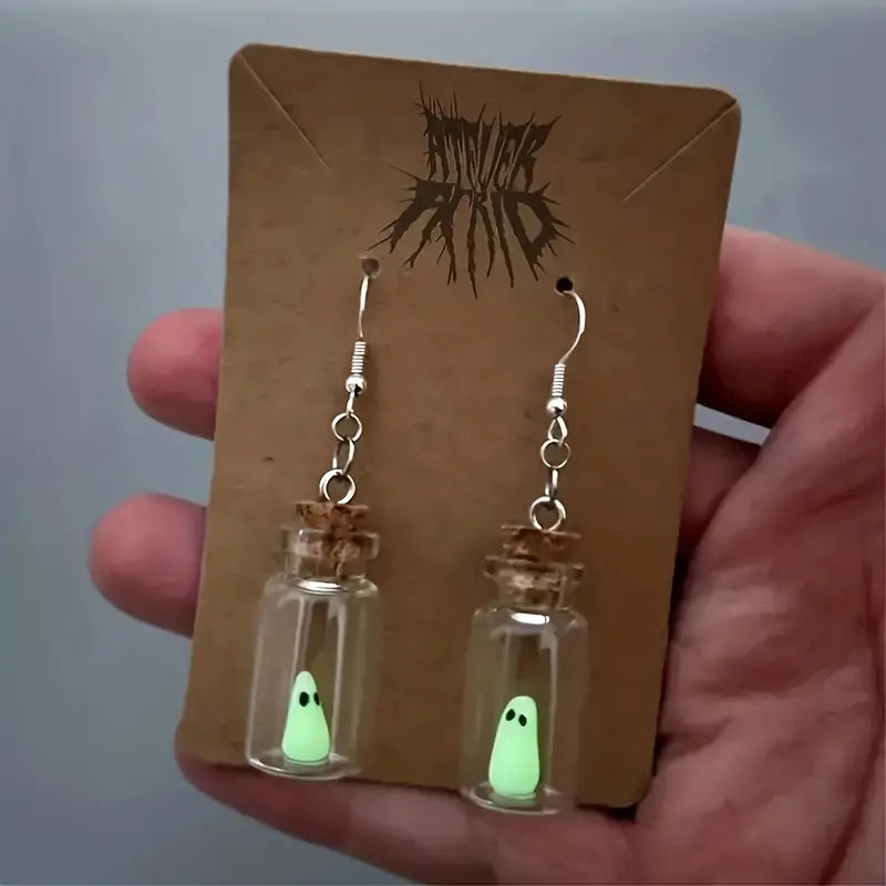 Ghost in a Jar Glow in the Dark Earrings