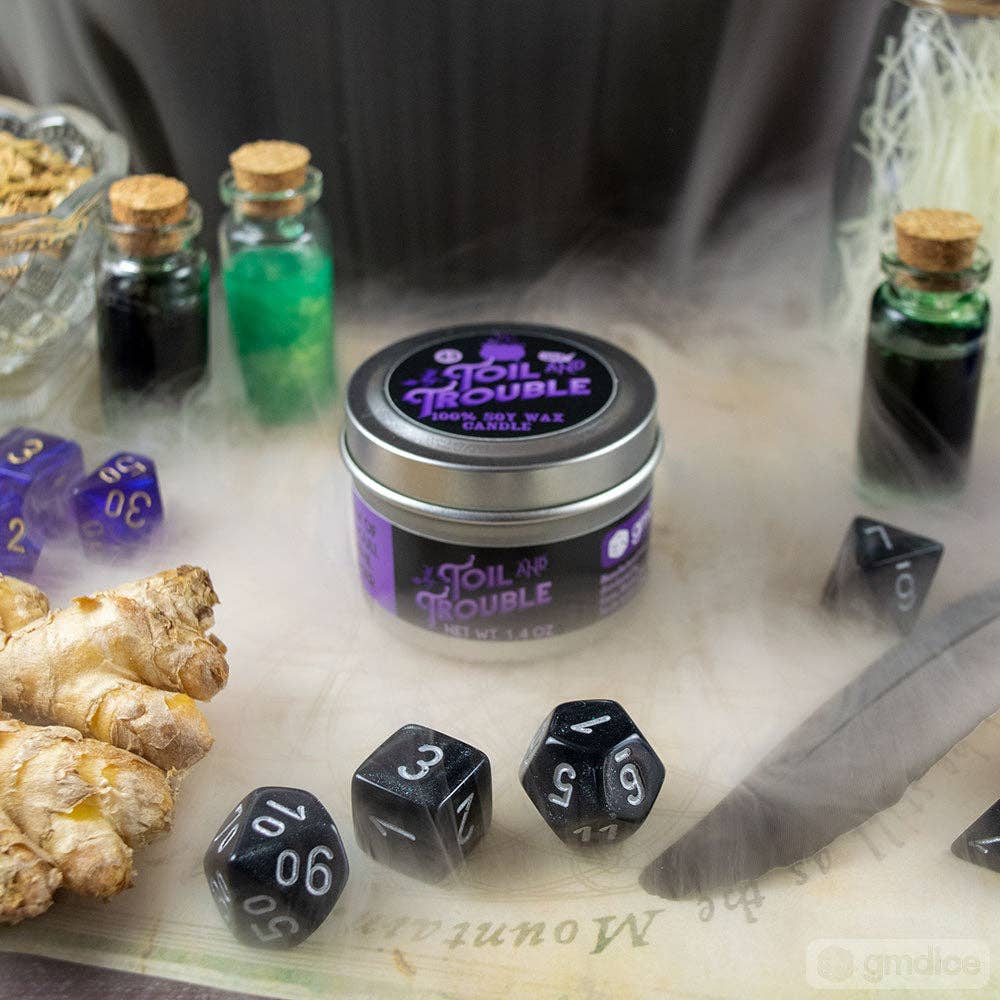 Game Master Dice - Toil and Trouble Candle