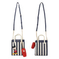 Bioworld Merchandising - Disney Bashful Mickey Pose 11.3" Blue & White Striped Crossbody Bag