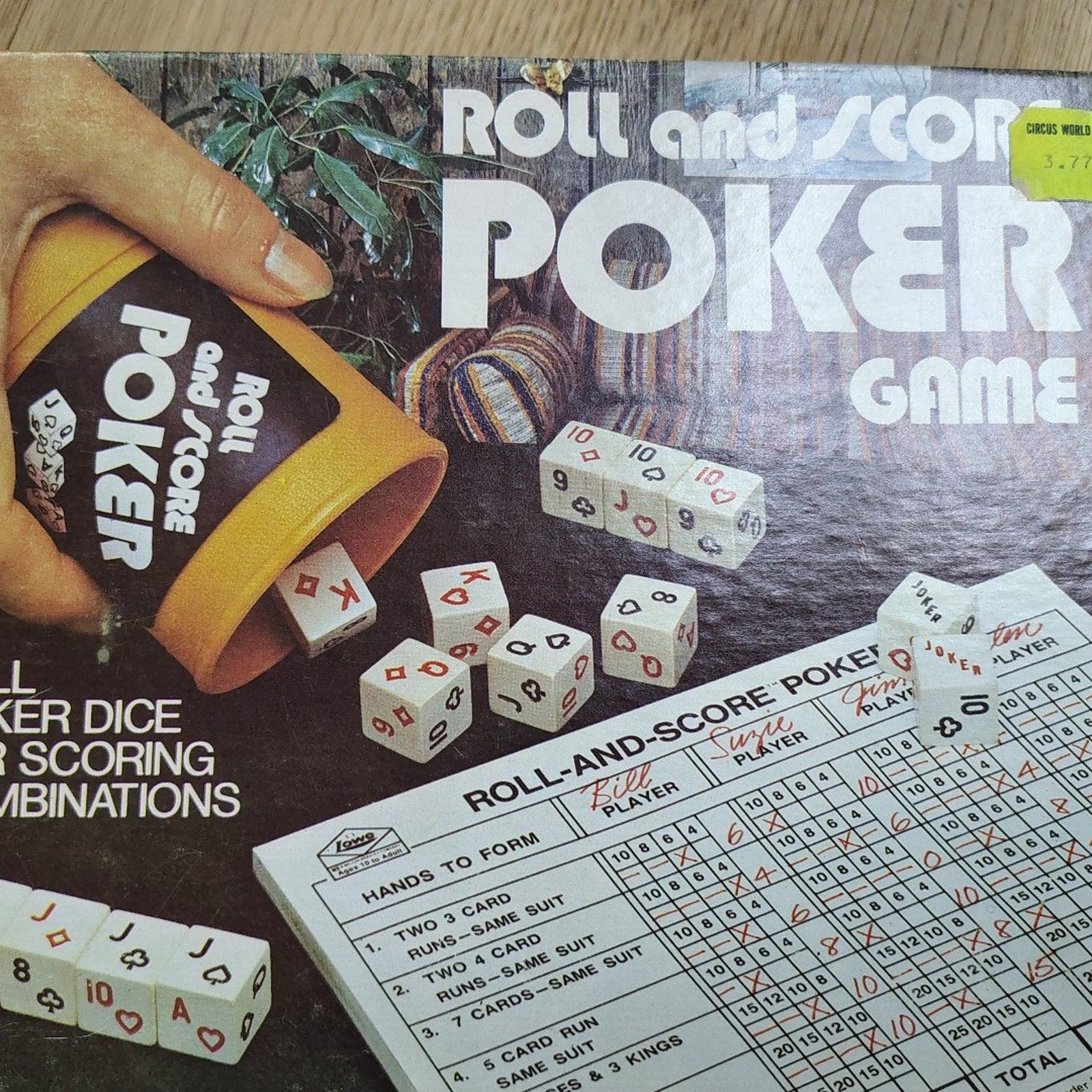 Roll and Score Poker Game Vintage 1977 complete