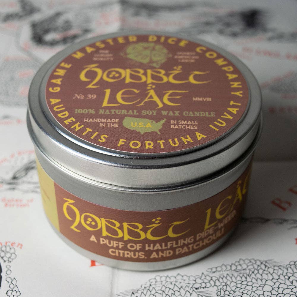 Game Master Dice - Hobbit Leaf Gaming Candle