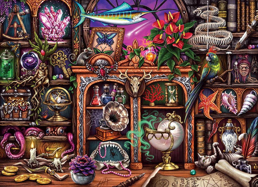 Outset Games and Cobble Hill Puzzles - Cabinet of Curiosities by Sarah Richter - 500pc-Puzzle